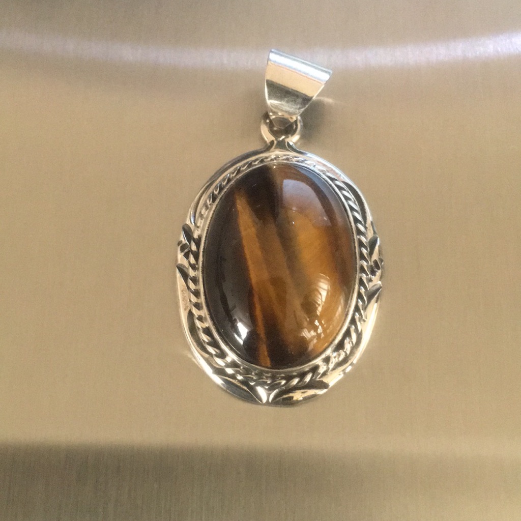 Tiger Eye 975 Silver Pendant Head